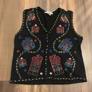 Beaded Christmas Sweater Vest